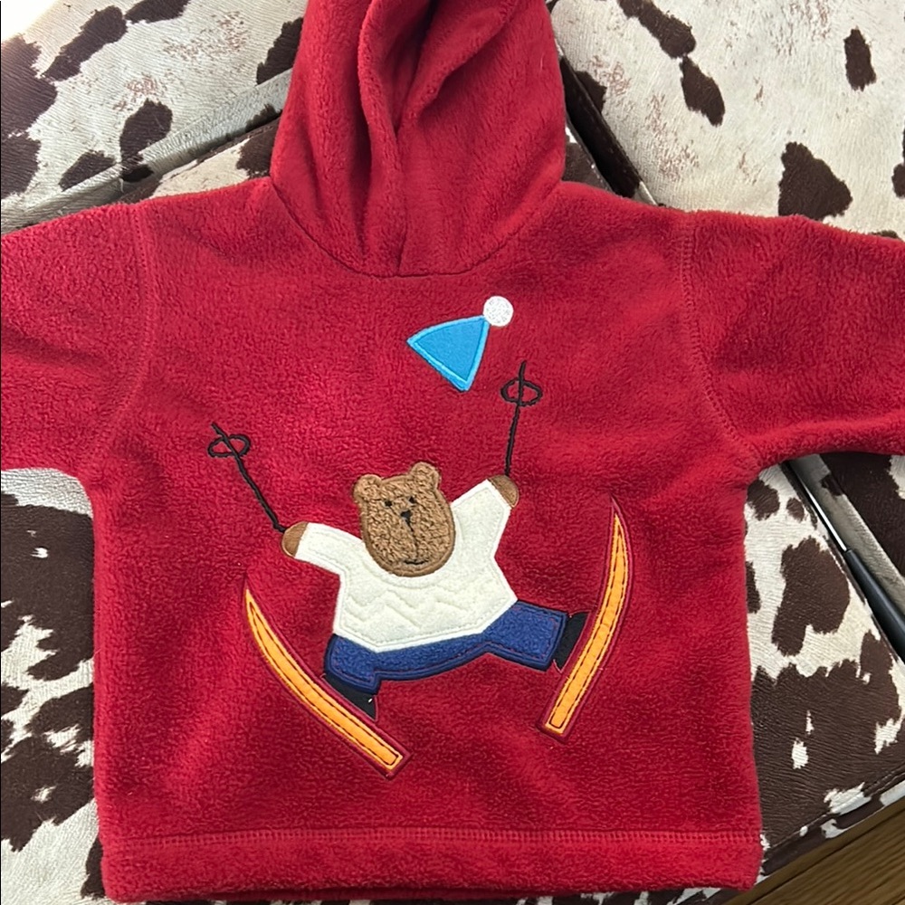 VINTAGE 1999 fleece Red Bear Hoodie 🐻